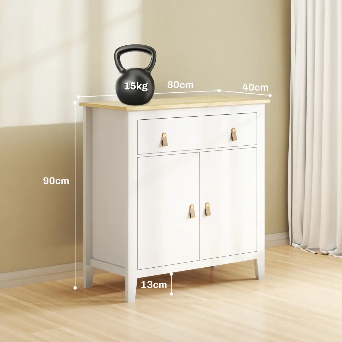HOMCOM HOMCOM Sideboard with Drawer, Adjustable Shelf for Living Room, White - Sideboard