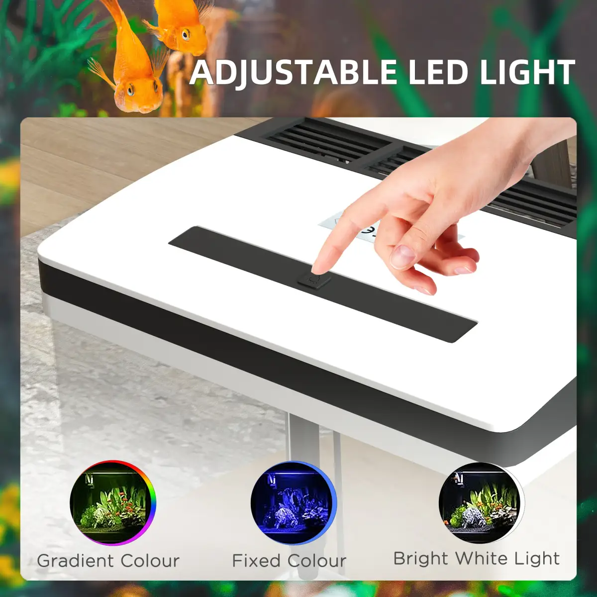 PawHut PawHut Aquarium 28L Glass Fish Tank w/ Filter, LED Lighting, Water Pump - Aquariums