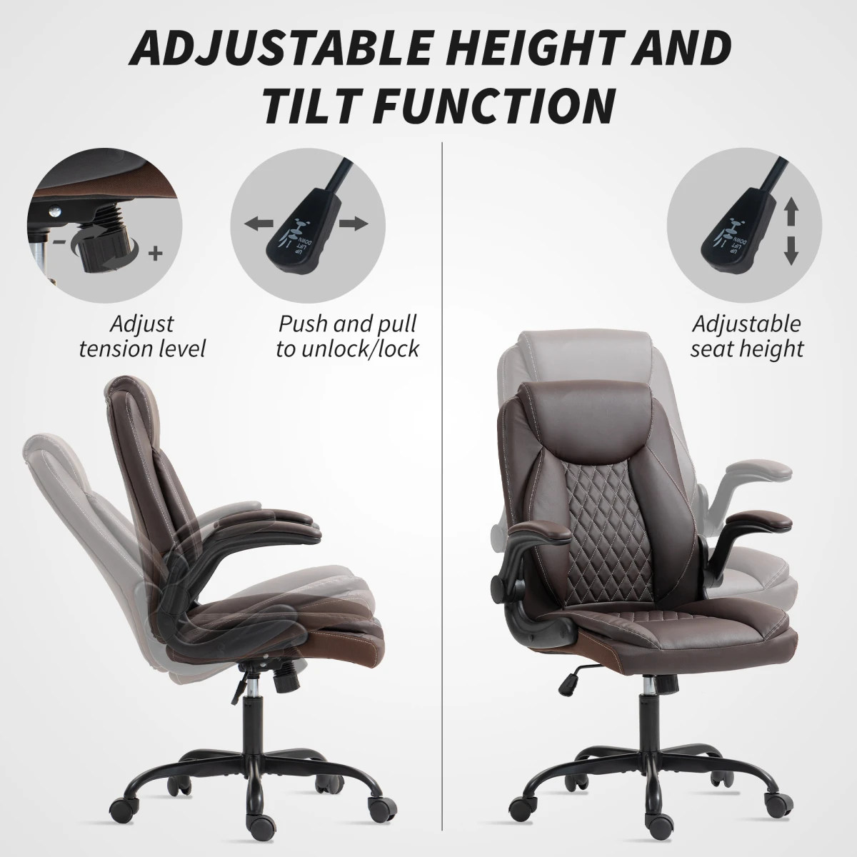 Ergo Office Chair 46-54cm Massage For Home Office by N/A
