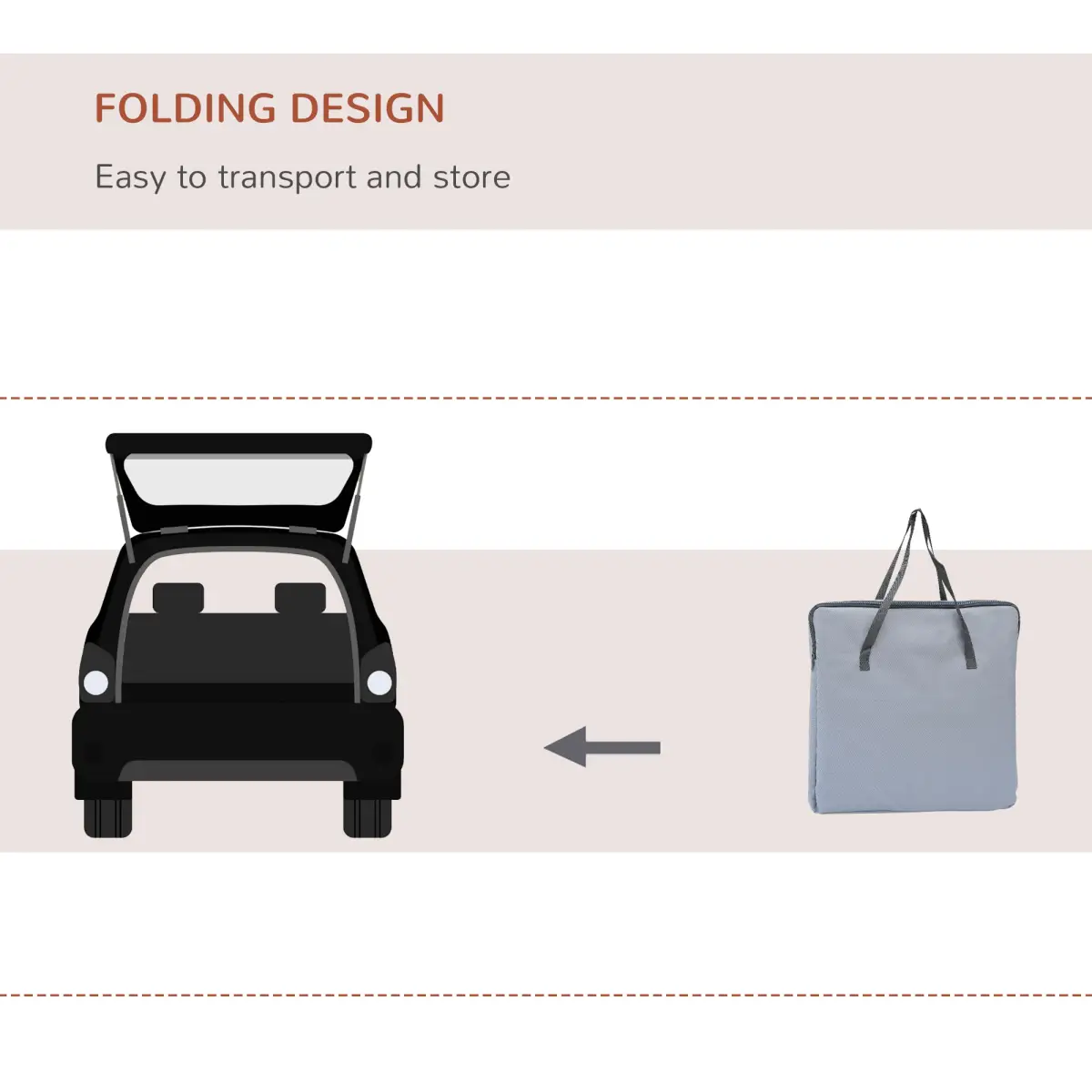 Pawhut Pets Carrier Folding Bag Car Seat Cat Dog Puppy Portable Travel Cage Mesh Holder - Pet Carrier