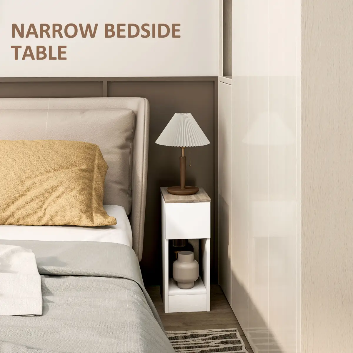 HOMCOM HOMCOM Bedside Tables Set of 2, Nightstands for Bedroom, Living Room, White - Bedside Table