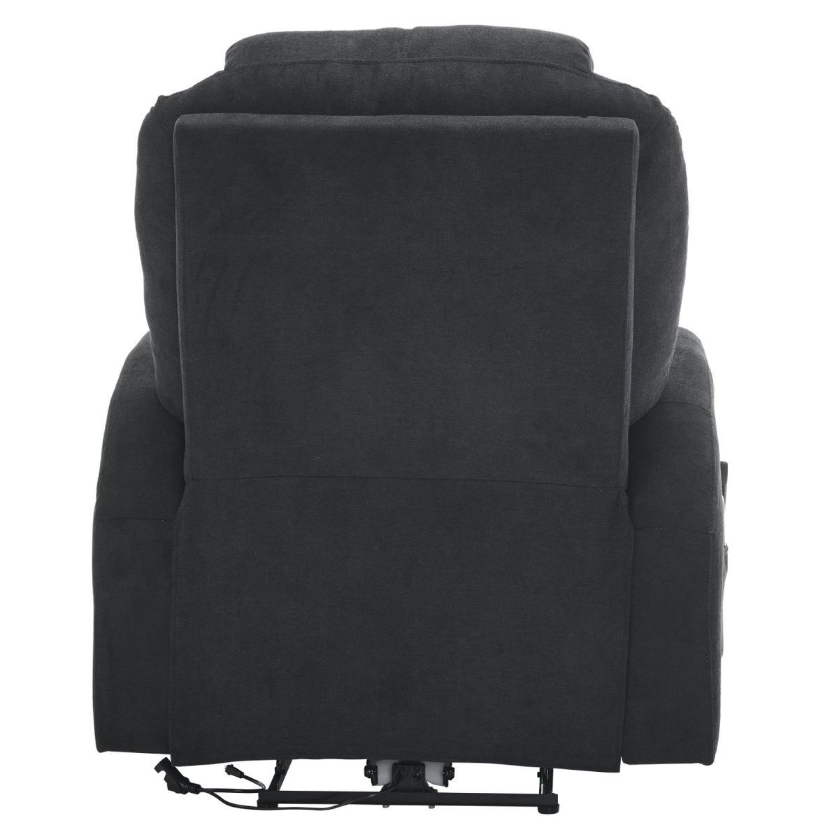 Electric Recliner Chair with 2-Point Massage & Heating, Black Fabric Indoor Functional Chair, 120kg Weight Capacity, Adjustable Reclining Chair for Living Room - from N/A