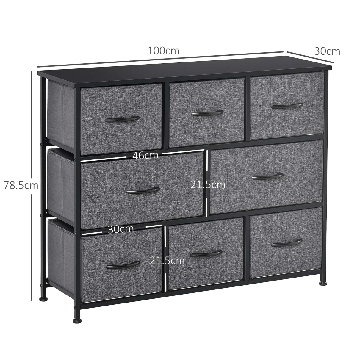 HOMCOM Dresser 8 Drawer Fabric Bedroom by HOMCOM