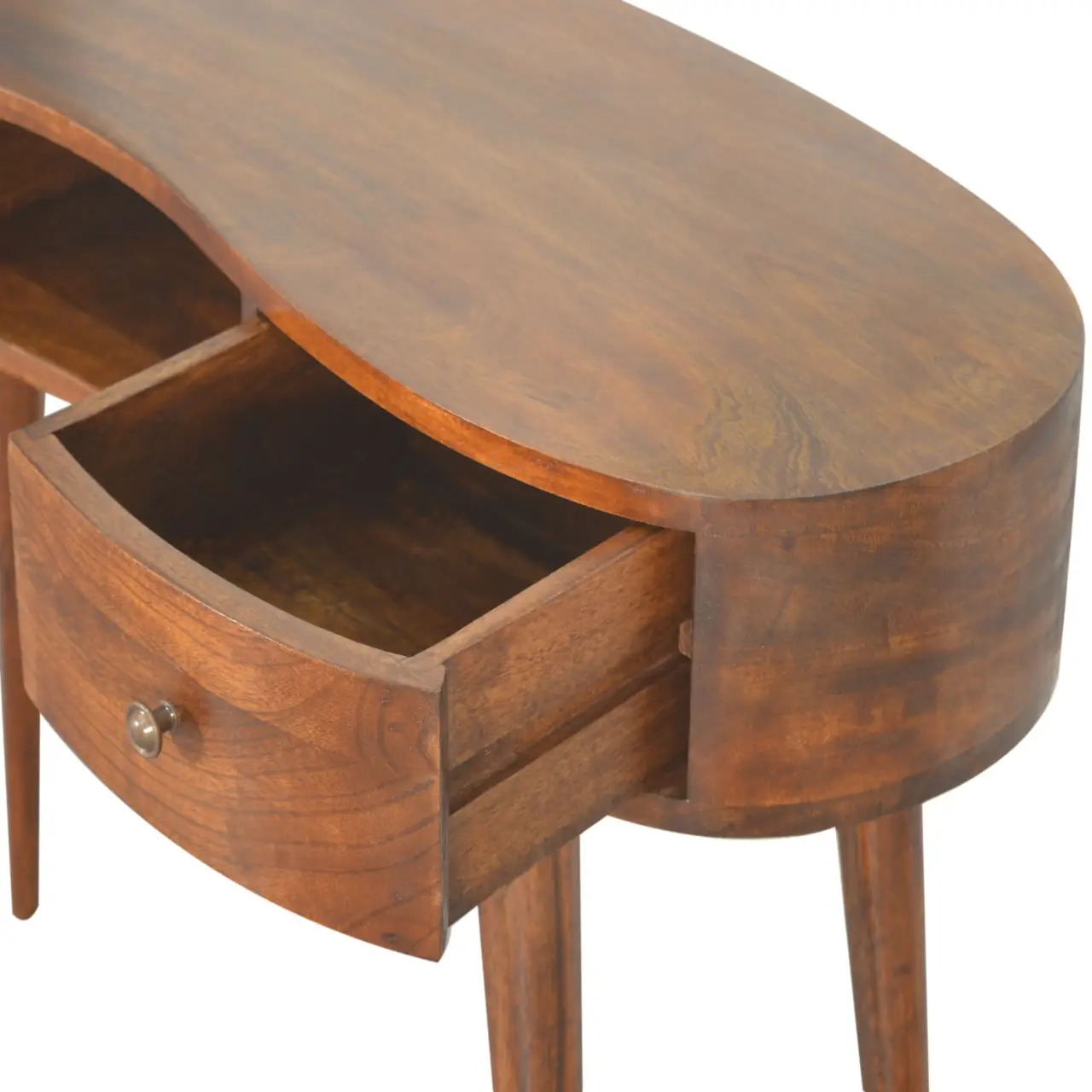Artisan Furniture Artisan Furniture Solid Wood Chestnut Wave Writing Desk, 2 Drawers, 1 Shelf, Brown - Desk