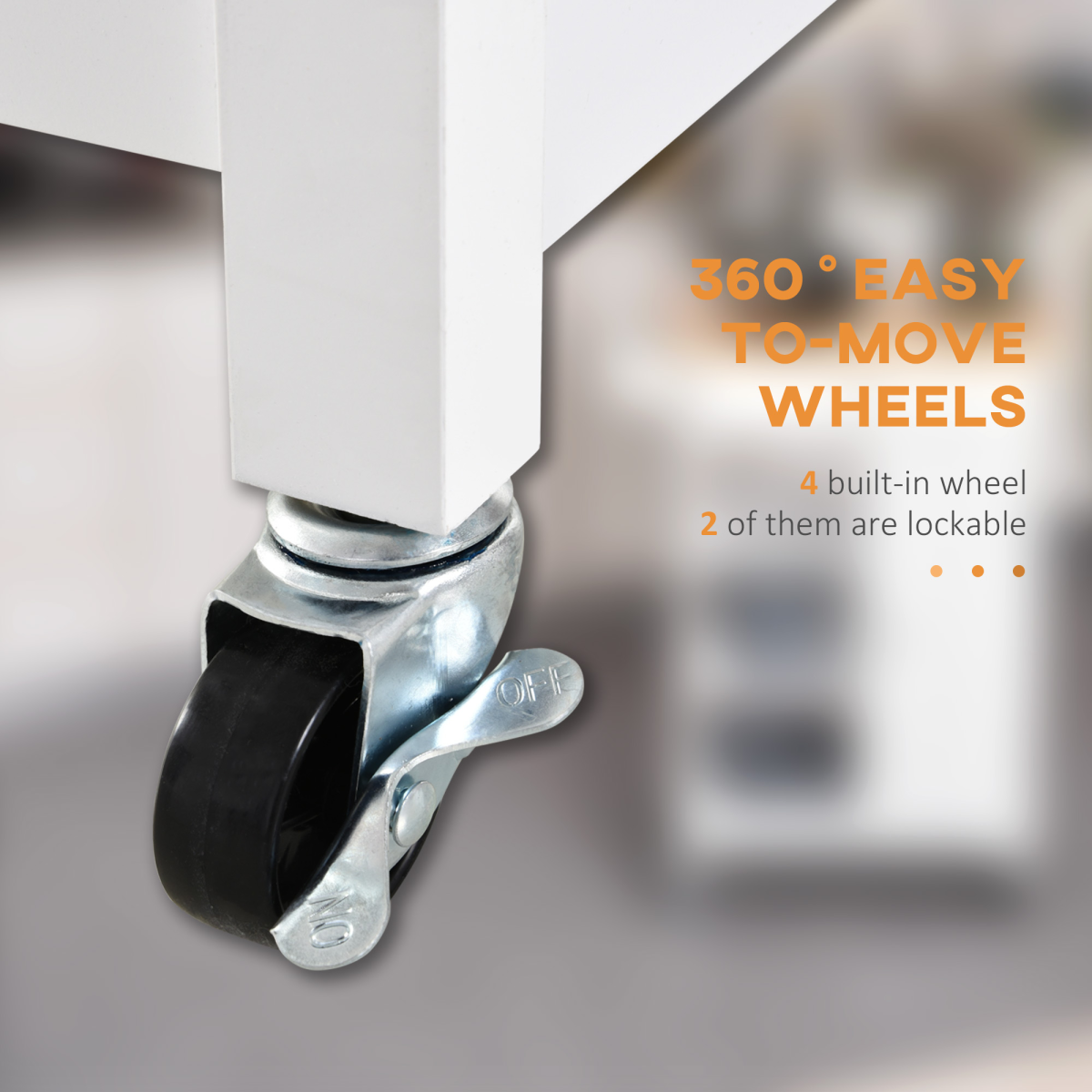 MDF Kitchen Storage Trolley White - from HOMCOM
