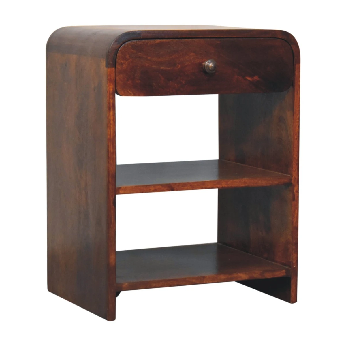 Artisan Furniture Artisan Bedside Table Aspen 18in Wide 14in Deep 24in High 1 Drawer 2 Open Shelves Bedroom Storage - Bedside Table