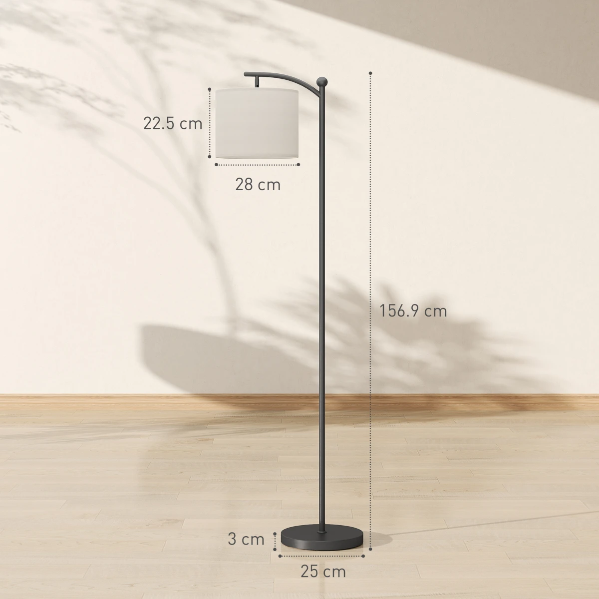 HOMCOM LED Floor Lamp with 11 Color Levels for Modern Living by HOMCOM