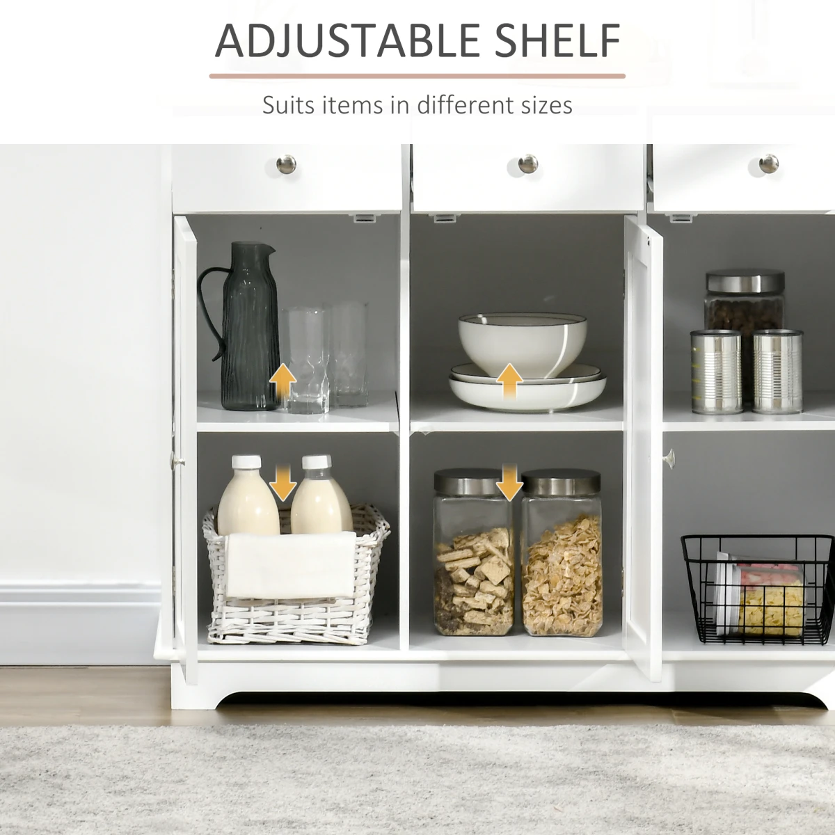 Quality Sideboard 3Drs Adjustable Shelves Hall by HOMCOM