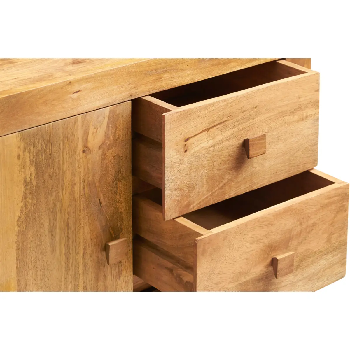 Indian Hub Toko Light Mango 3 Drawer Sideboard - Sideboard