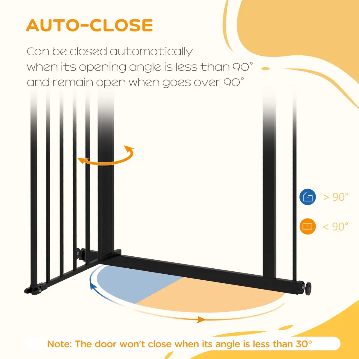 PawHut PawHut Adjustable Safety Gate w/ 1 Extensions and Four Adjustable Screws, Black - Pet Gate