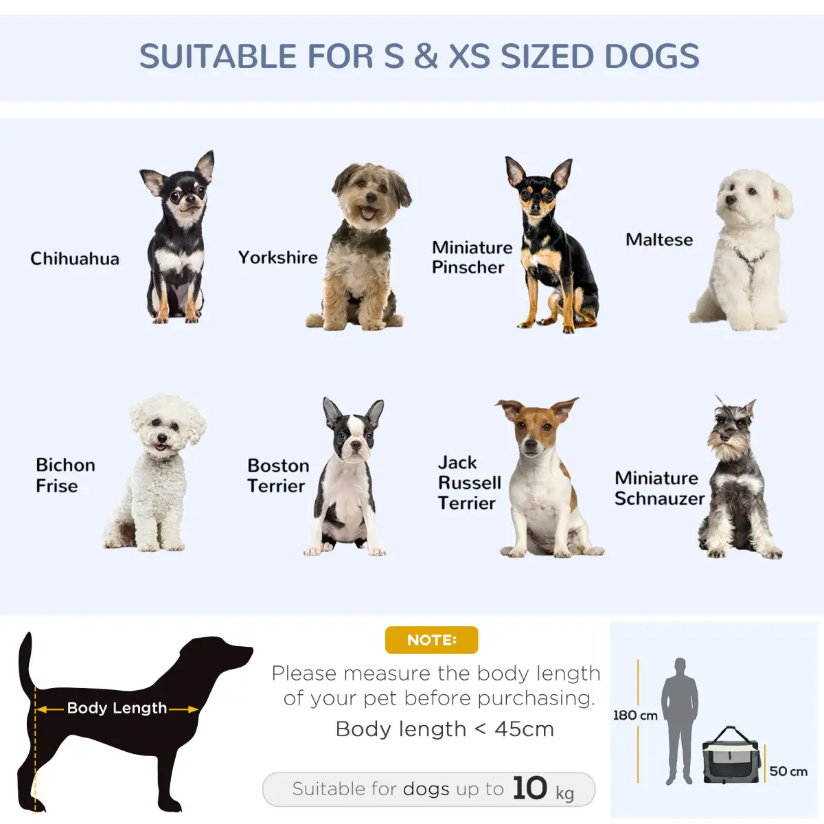 Unbranded 70cm Foldable Pet Carrier w/ Cushion for Mini Dogs and Cats - Grey Pawhut - Pet Carrier