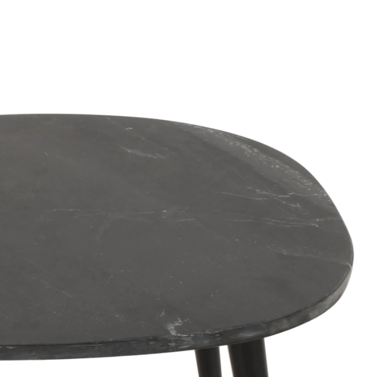 Opal Marble Coffee Table With Black Metal Legs by Indian Hub