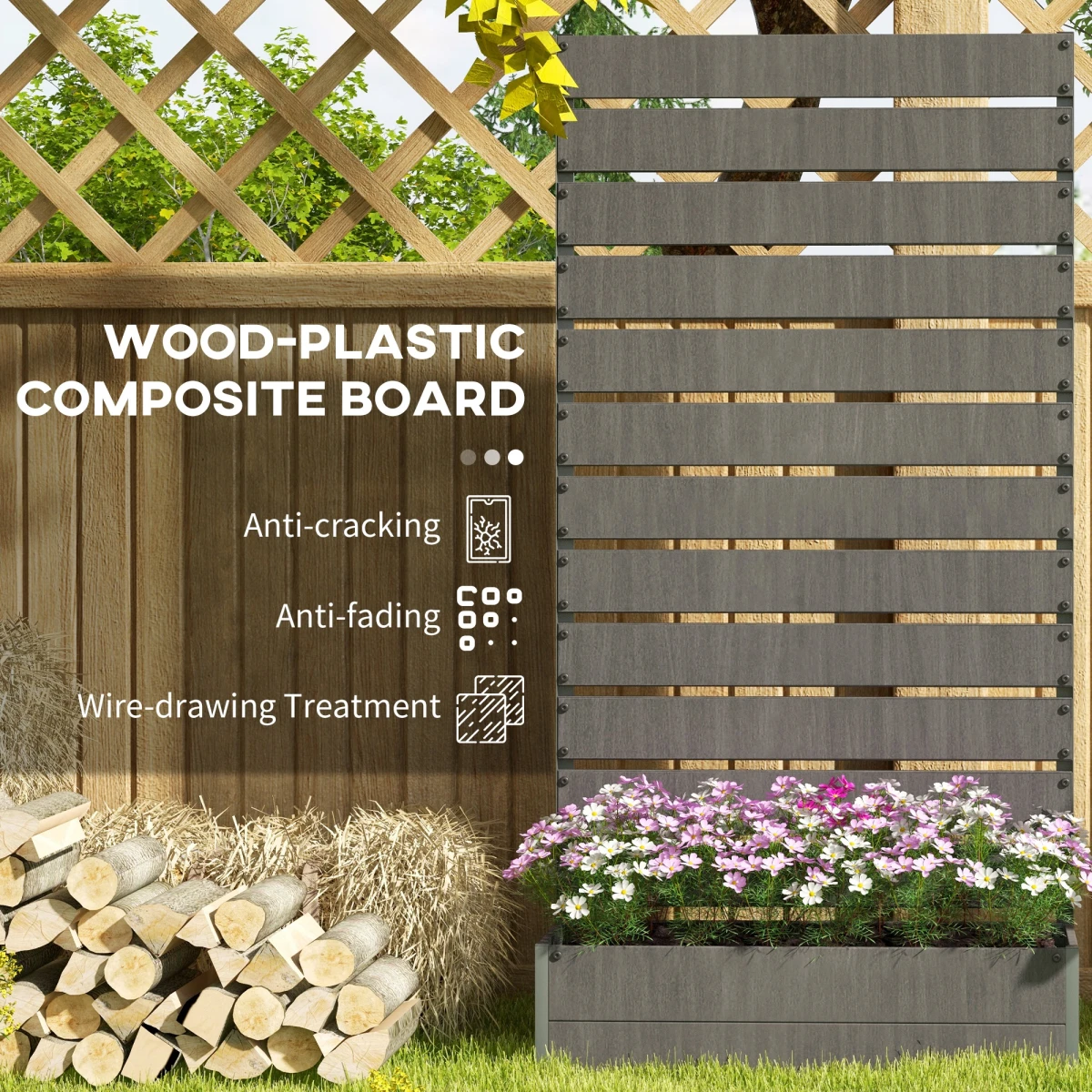 Outsunny Raised Garden Bed Tall with Trellis For Gardeners by Outsunny