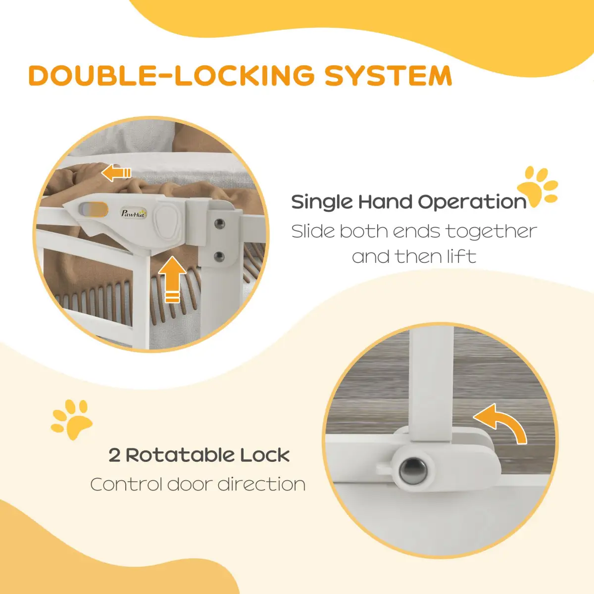 PawHut PawHut Pressure Fit, Safety Gate Dog Gate w/ Small Cat Door Opening, 74-80cm - Pet Gate