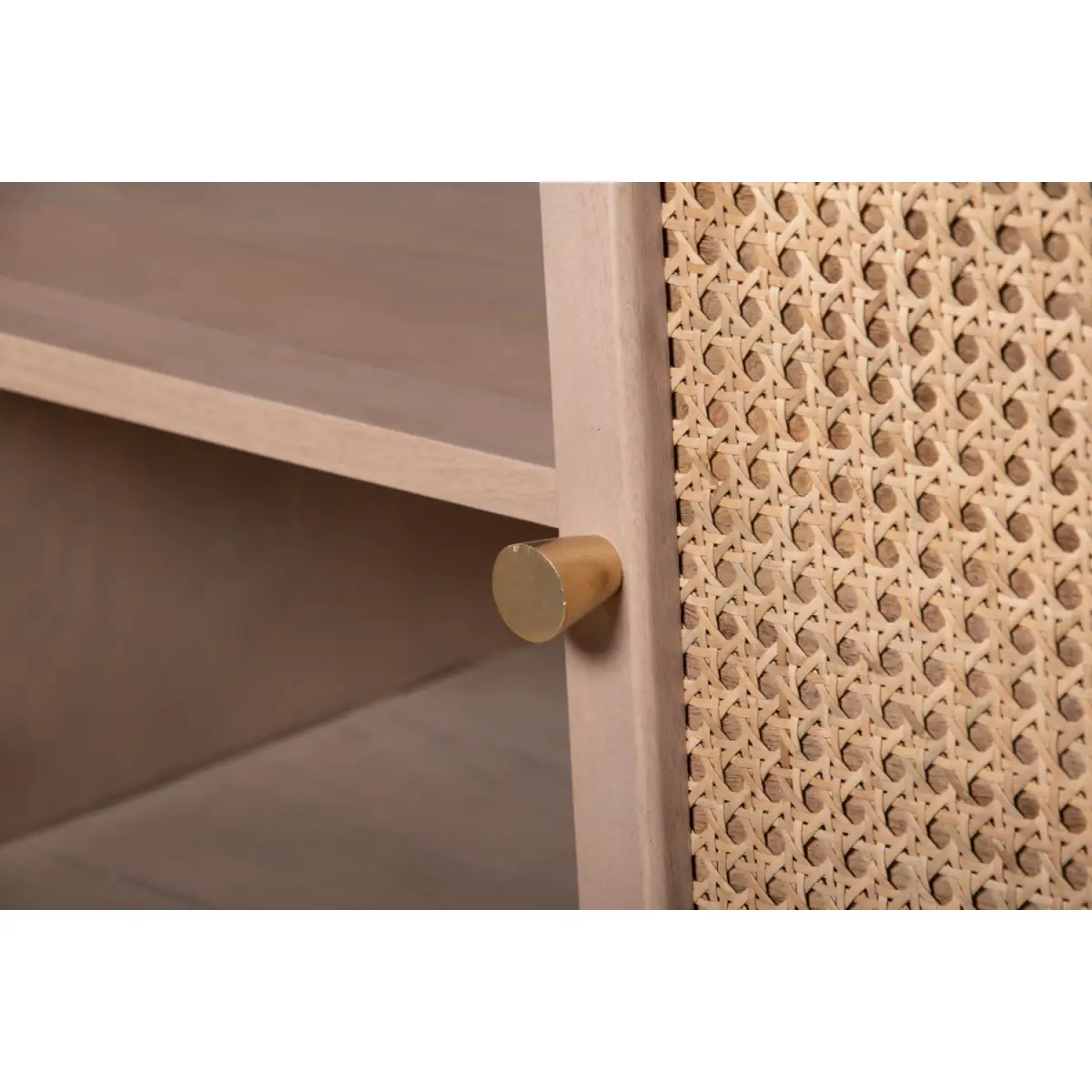 Indian Hub Valencia Cane & Mango Wood 4 Doors Sideboard - Sideboard