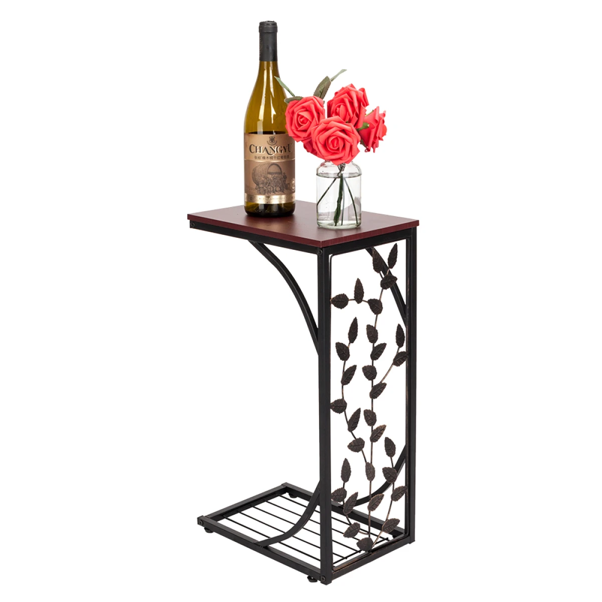 N/A Sturdy Leaf Iron Side Table 54x30.5x21cm Home - Coffee Table