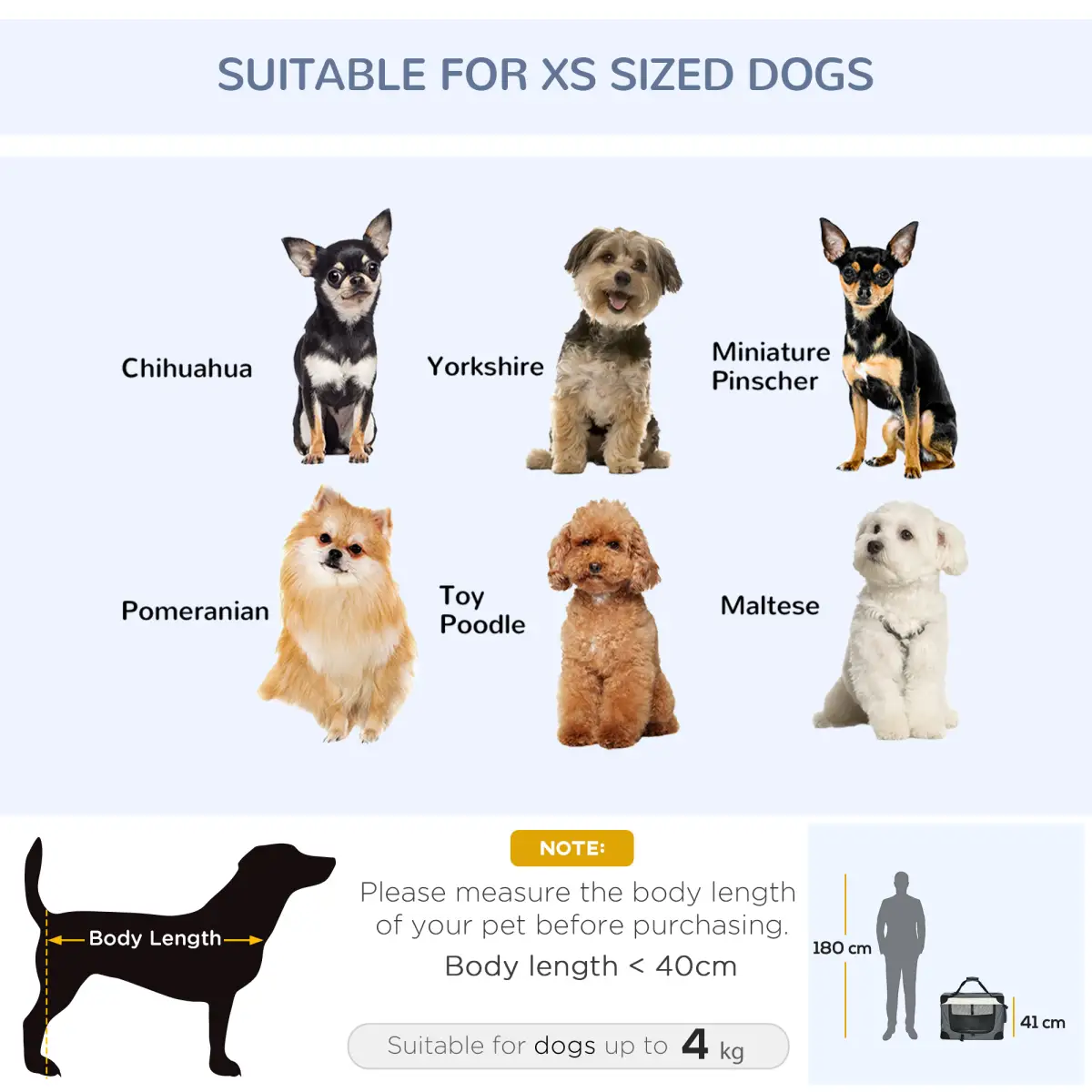 Unbranded 60cm Foldable Pet Carrier w/ Cushion, for Mini Dogs and Cats - Grey Pawhut - Pet Carrier
