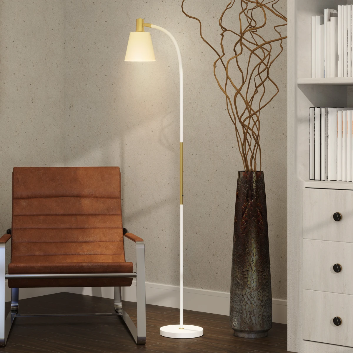 Premium Floor Lamp With Adjustable Height Reflective Spotlight Reading Light E27 by N/A