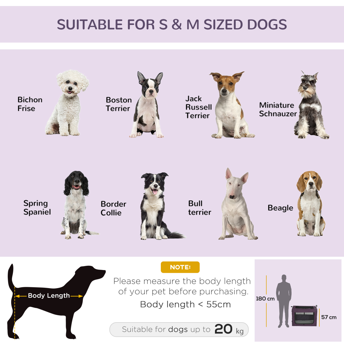 80cm Foldable Pet Carrier Cat Bag w/ Cushion, for Small, Medium Dogs - Purple - from Unbranded