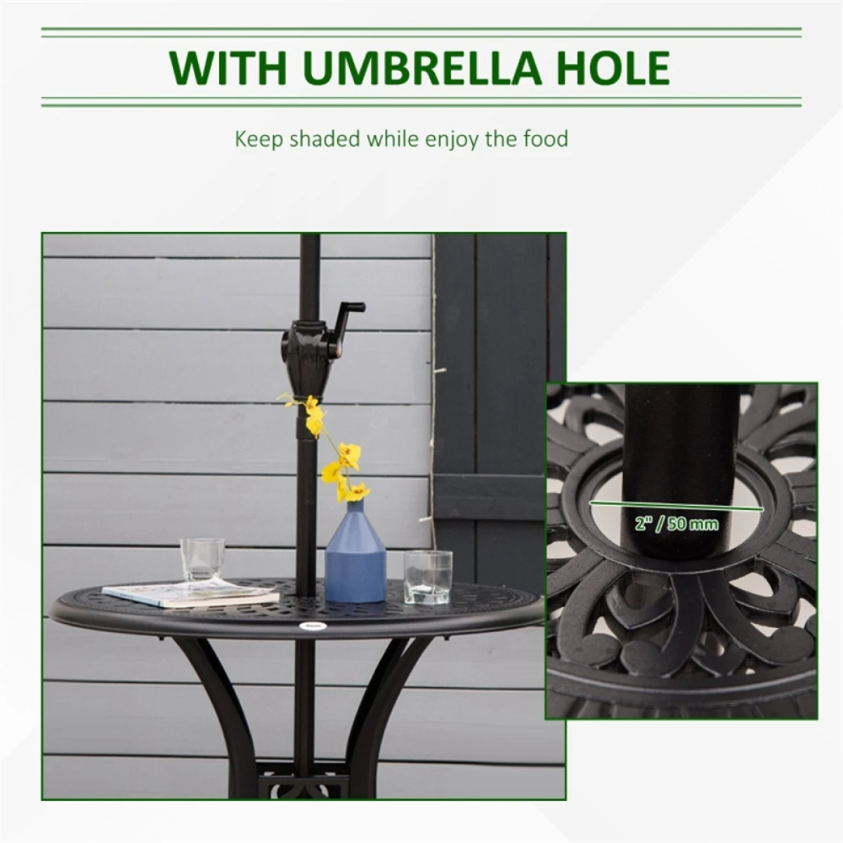 N/A Outsunny Table 24In Umbrella Hole Outdoor - Coffee Table