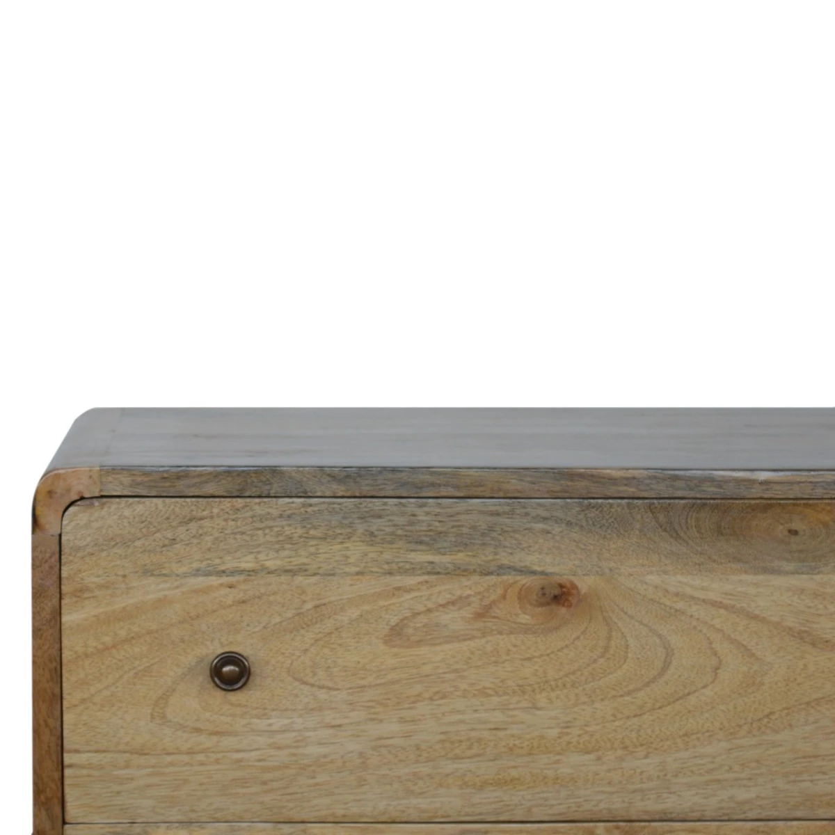 Artisan Chest 4 Drawer Solid Mango Wood Curved Oakish Finish with Nordic Legs for Bedroom Storage by Artisan Furniture