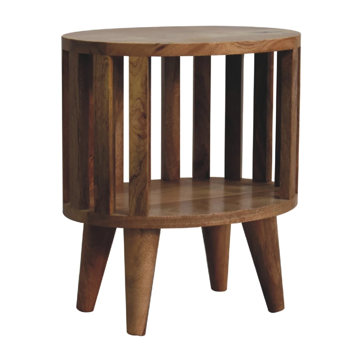 Artisan Bedside Table Solid Mango Wood Compact Single Shelf With Open Top For Modern Japanese Bedroom by Artisan Furniture