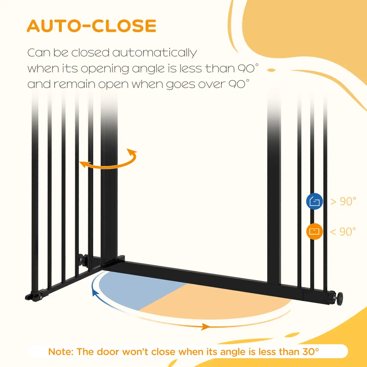 PawHut PawHut Adjustable Safety Gate w/ 1 Extensions and Four Adjustable Screws, Black - Pet Gate