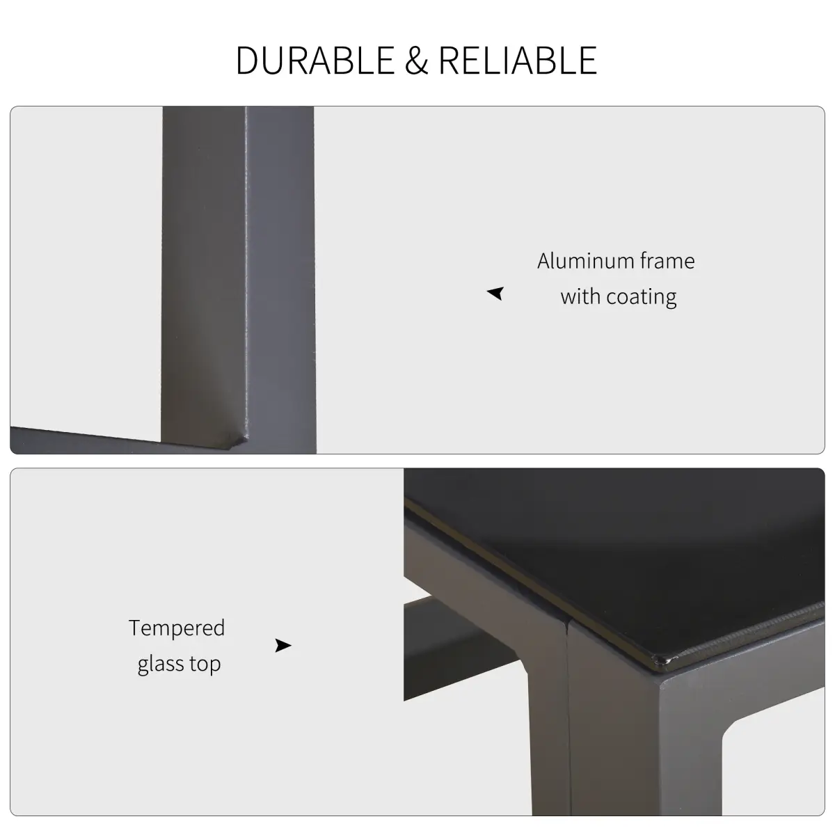 Outsunny Outsunny 5-Piece Outdoor Patio Set Padded Cushion Coffee Table Aluminum Tube - Garden Set