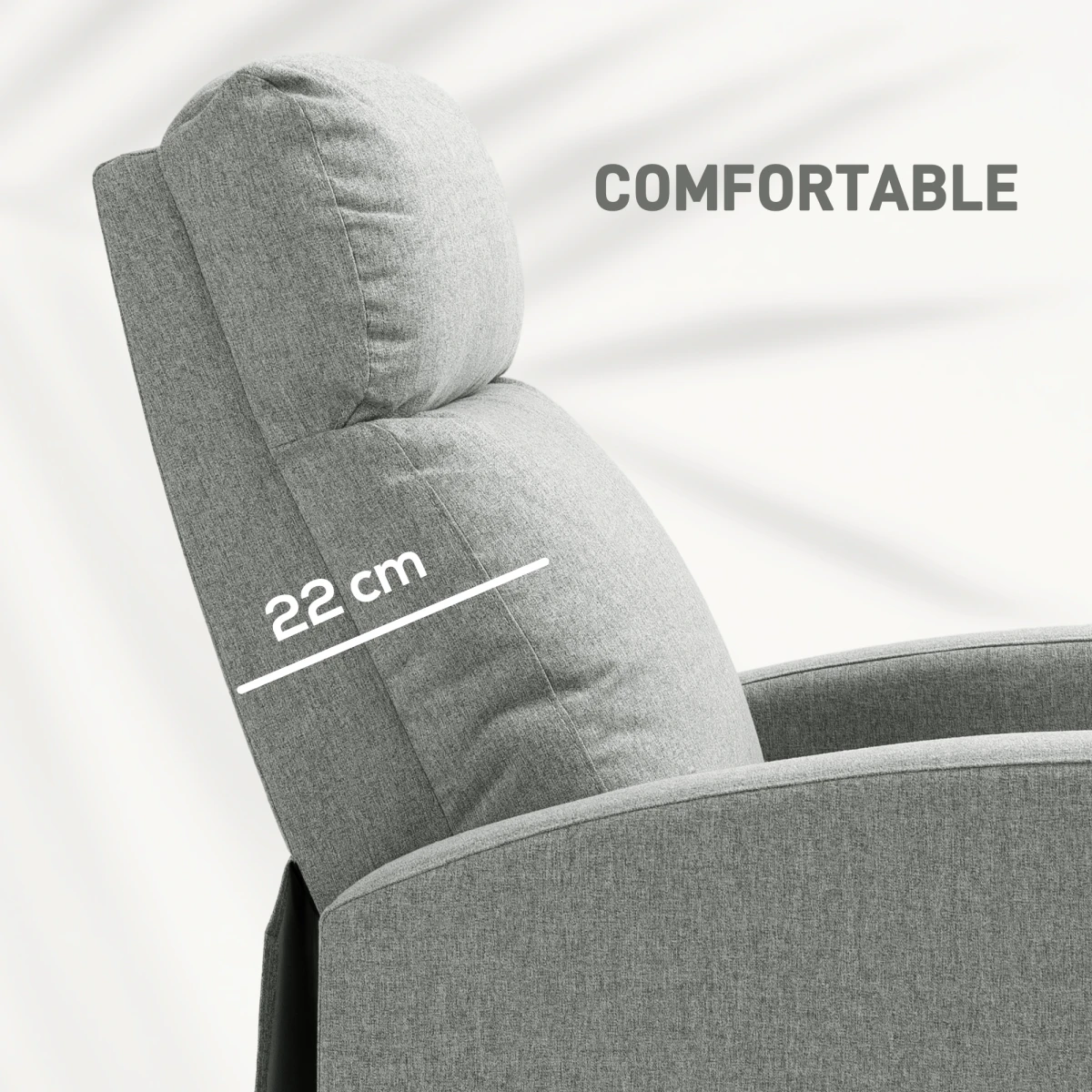 HOMCOM Linen Recliner Chair Standard Size Padded Reading - Recliner