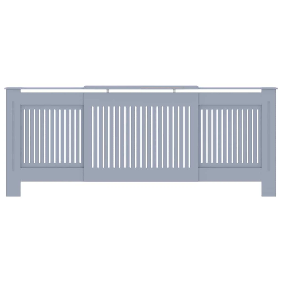 vidaXL vidaXL Radiator Cover 142-205x20.5x81.5 cm Slatted Grey for Living Room Decor Indoor Use - Radiator