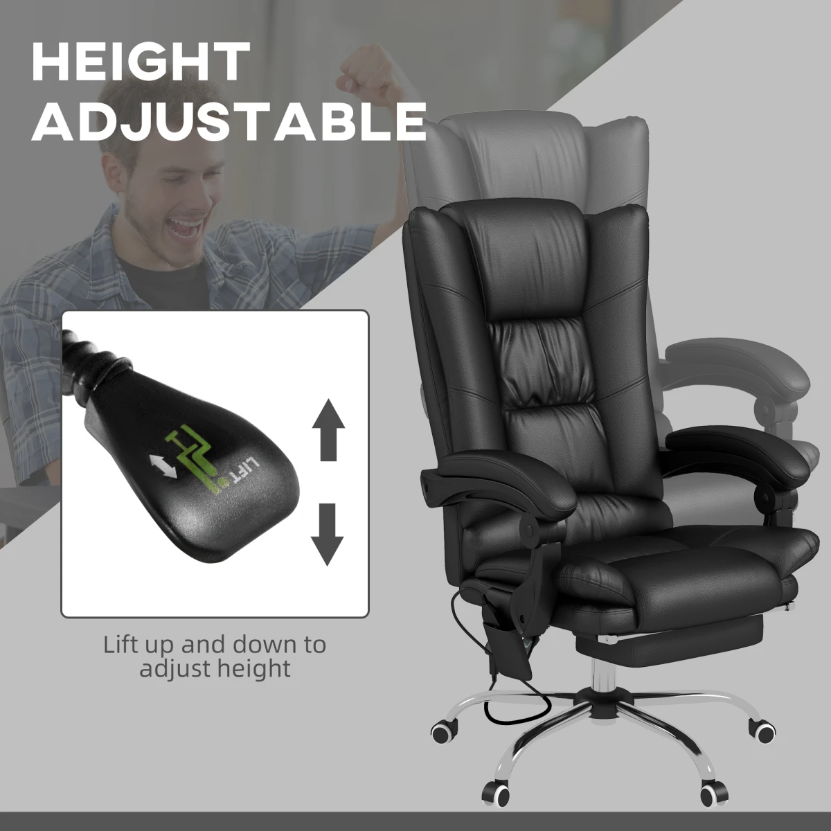 Vinsetto Vinsetto Massage Office Chair Heat For Home Use - Office Chair