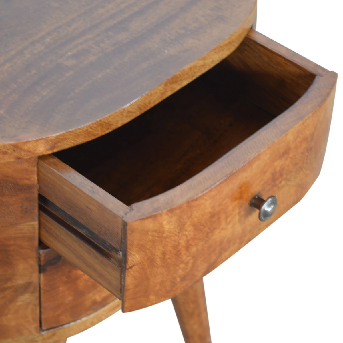Artisan Bedside Table Chestnut Round Edge Bedroom by Artisan Furniture