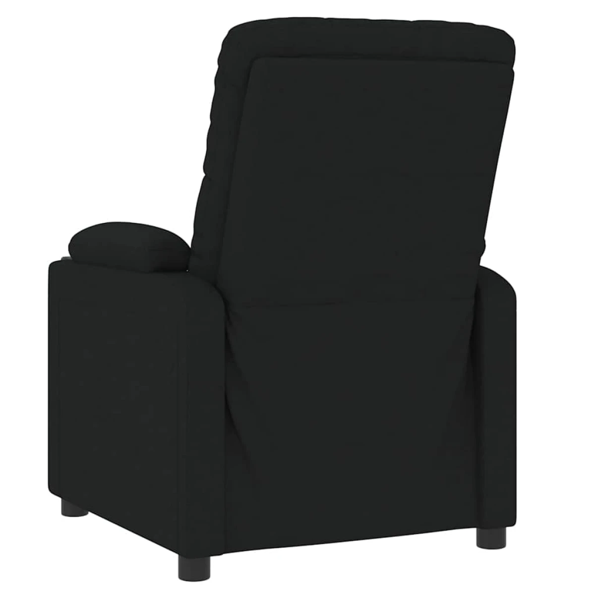 VidaXL Black Fabric Recliner Chair Small Cushioned Armrests by vidaXL