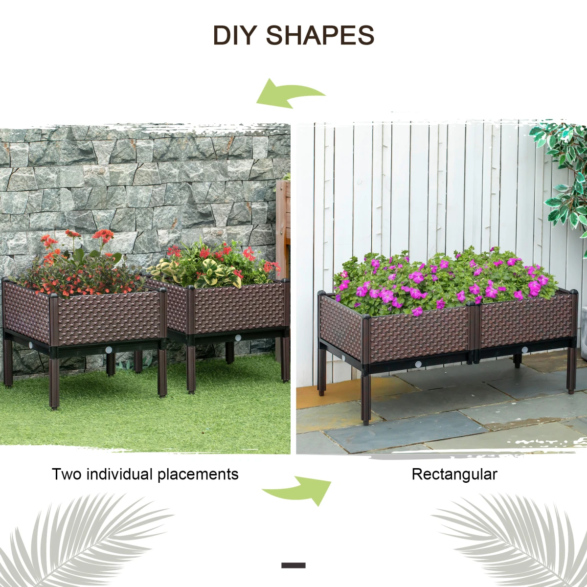 Outsunny Raised Garden Bed Set of 2 for Balcony Gardening by Outsunny