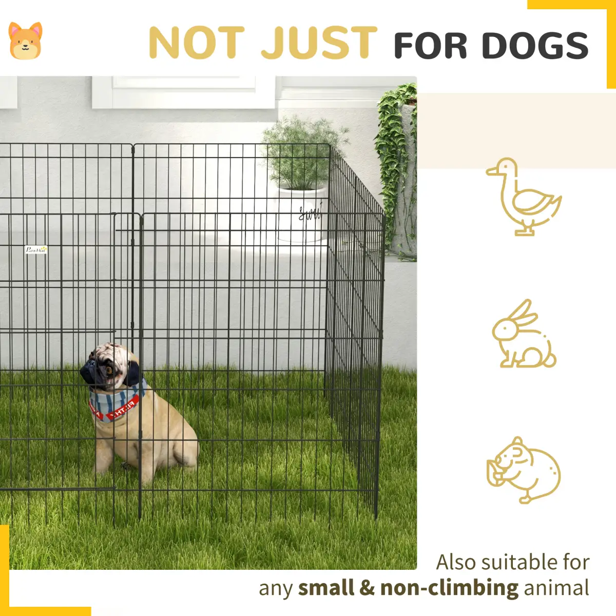 PawHut PawHut 8-Panel DIY Dog Pen with Door for Indoor/Outdoor Use, 91cm High - Pet Playpen