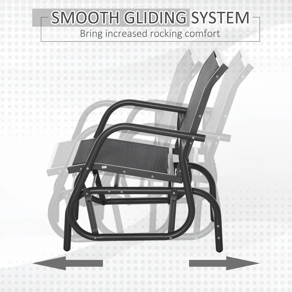 Unbranded Outdoor Gliding Swing Chair Garden Seat w/ Mesh Seat Curved Back Steel Frame - Hammocks