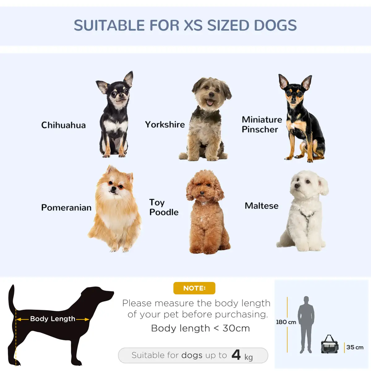 Unbranded 51cm Foldable Pet Carrier w/ Cushion for Mini Dogs and Cats - Grey Pawhut - Pet Carrier