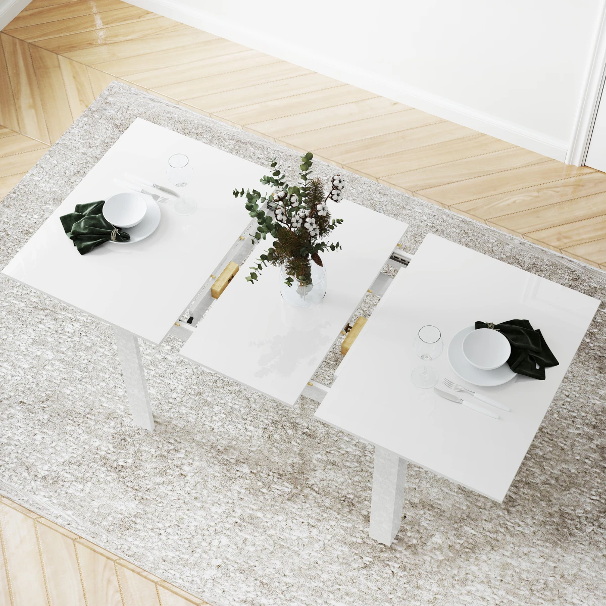 Premium Dining Table 150x80 cm Solid Wood Frame With Non-Slip Feet For Family Dining by N/A