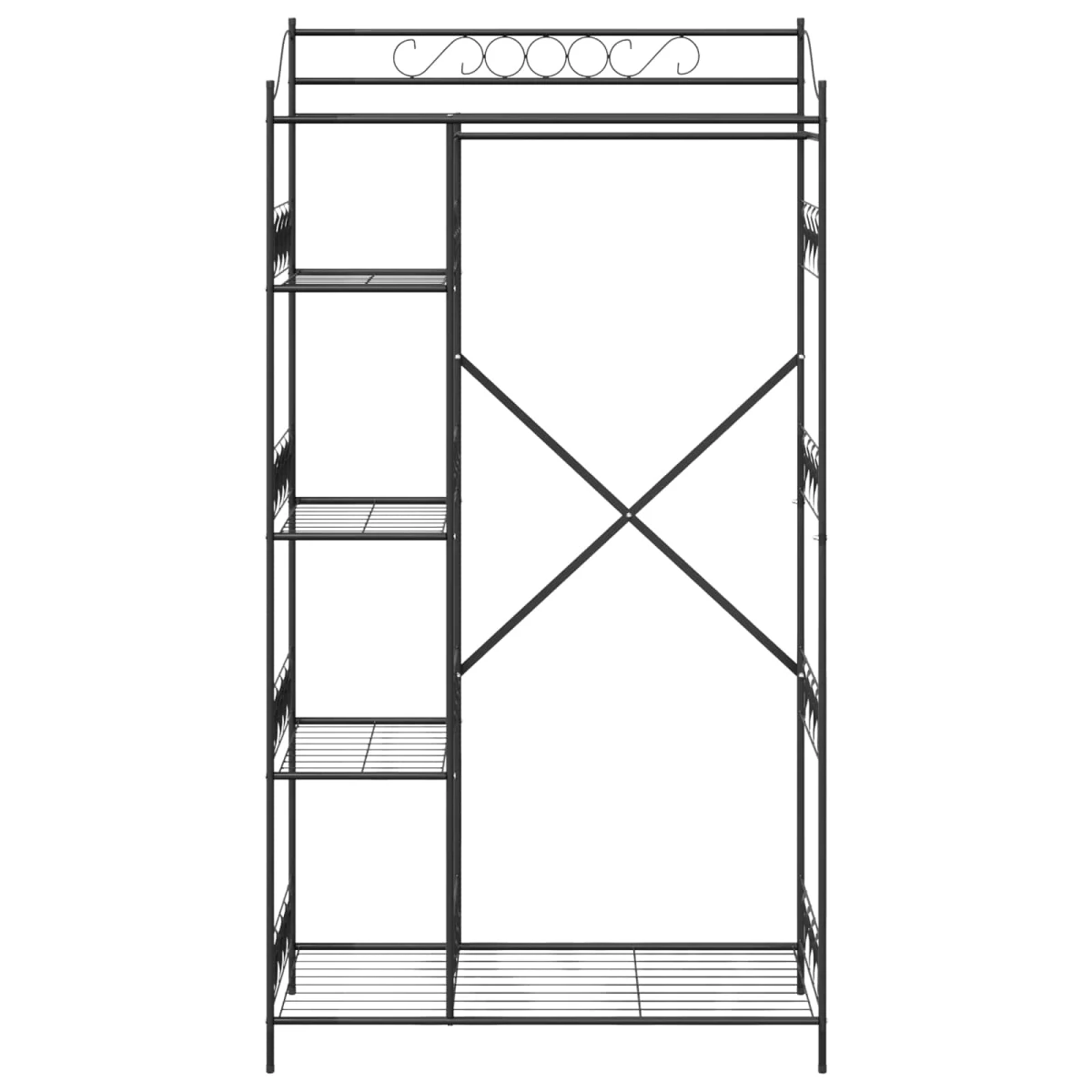 VidaXL Open Wardrobe With Shelf Black Steel Frame 100 x 43 x 188 Cm For Modern Bedroom Storage by vidaXL