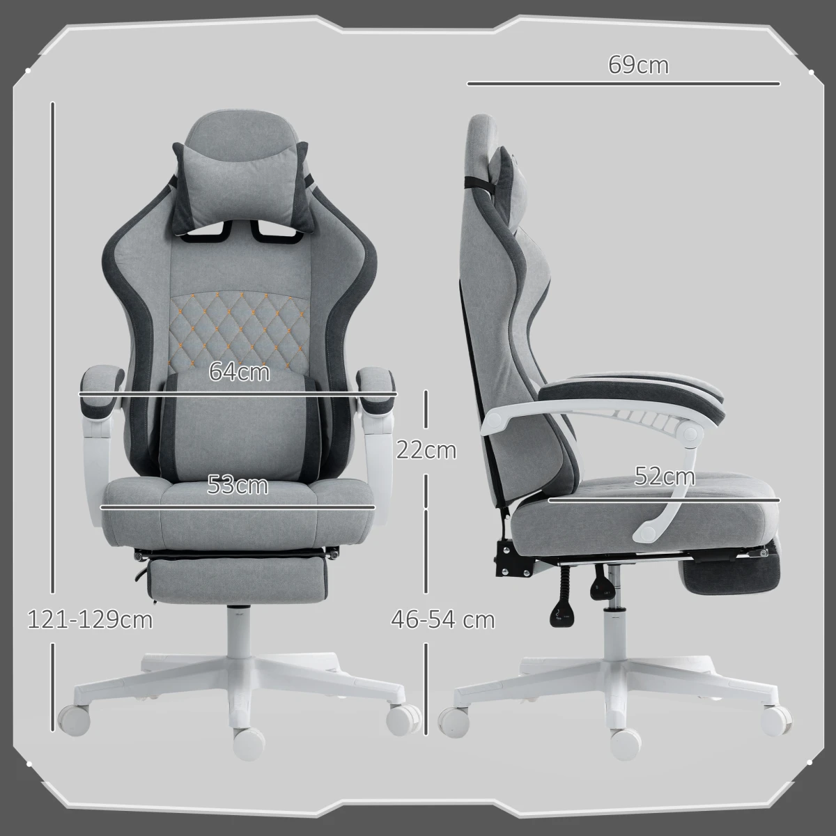 HOMCOM Velvet Computer Recliner 135Deg Home by HOMCOM