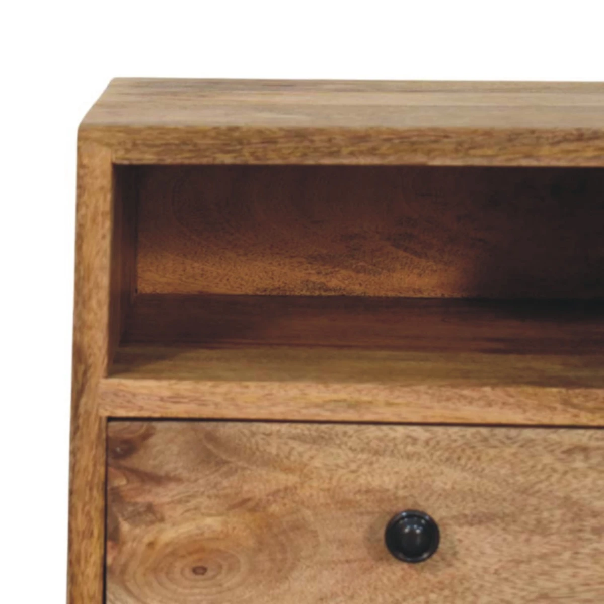 Artisan Nightstand Wall Mounted One Drawer Oak Mango Wood Open Shelf For Modern Bedrooms by Artisan Furniture