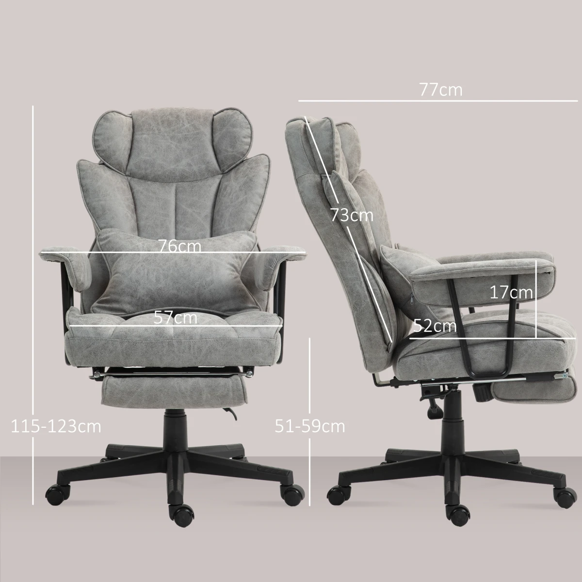 HOMCOM Massage Office Chair Compact Heated Recliner by HOMCOM