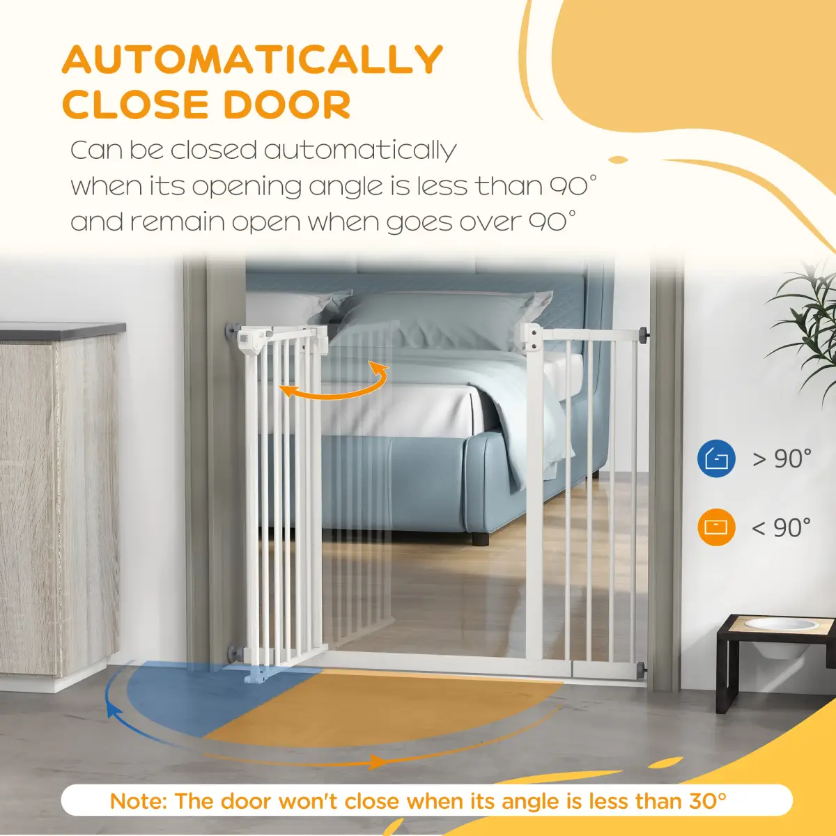 PawHut PawHut Adjustable Safety Gate w/ 2 Extensions and Four Adjustable Screws, White - Pet Gate