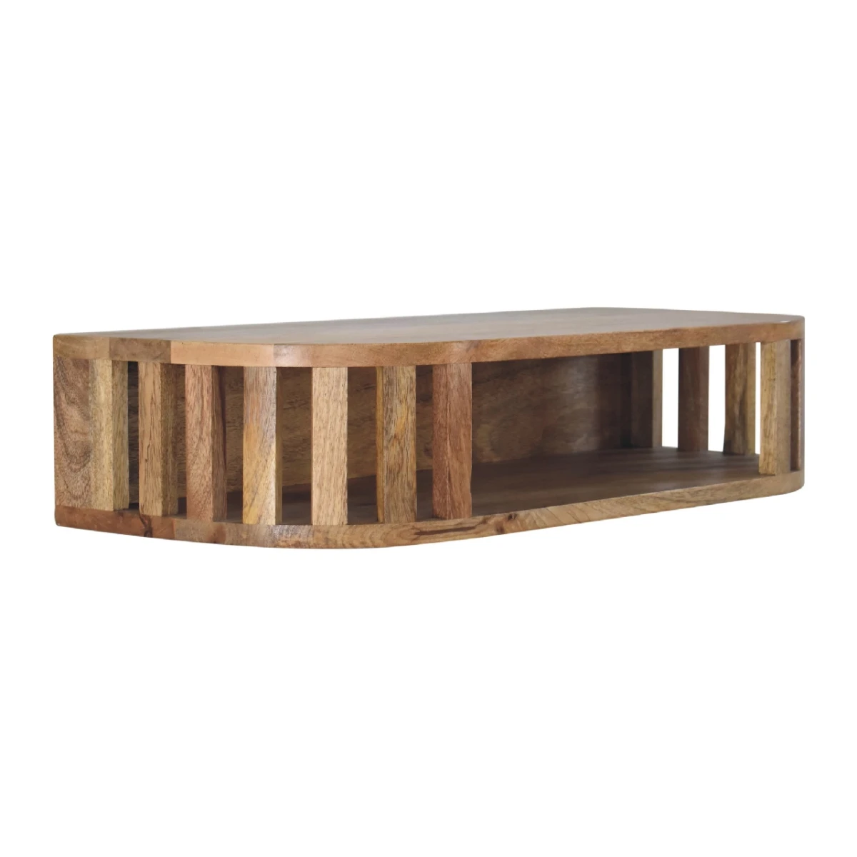 Artisan Furniture Ariella Floating Console Table Solid Mango Wood Open Shelf Japanese Design Living Room by Artisan Furniture