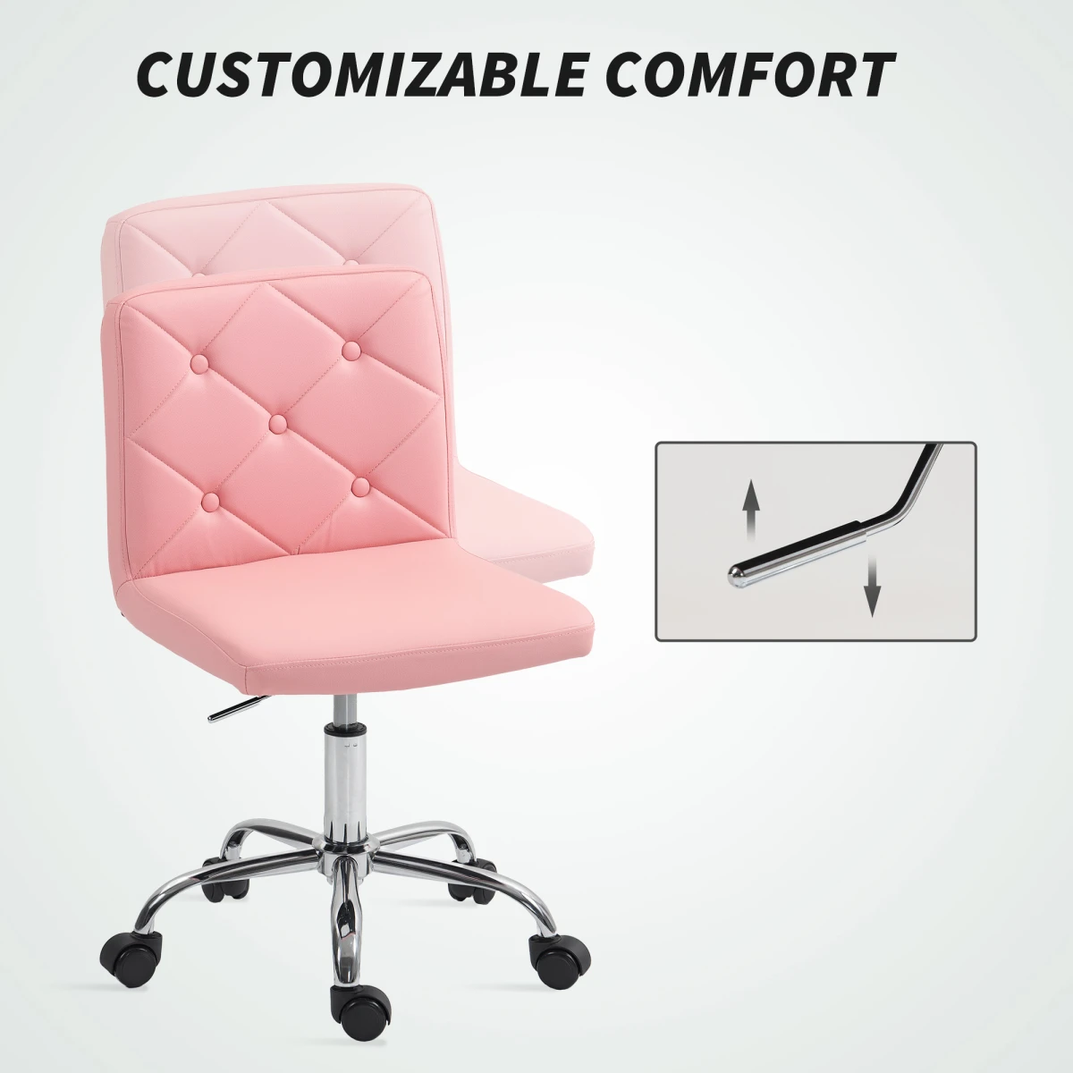 N/A Cat Textured Tufted Armless Office Chair 44 54cm - Office Chair