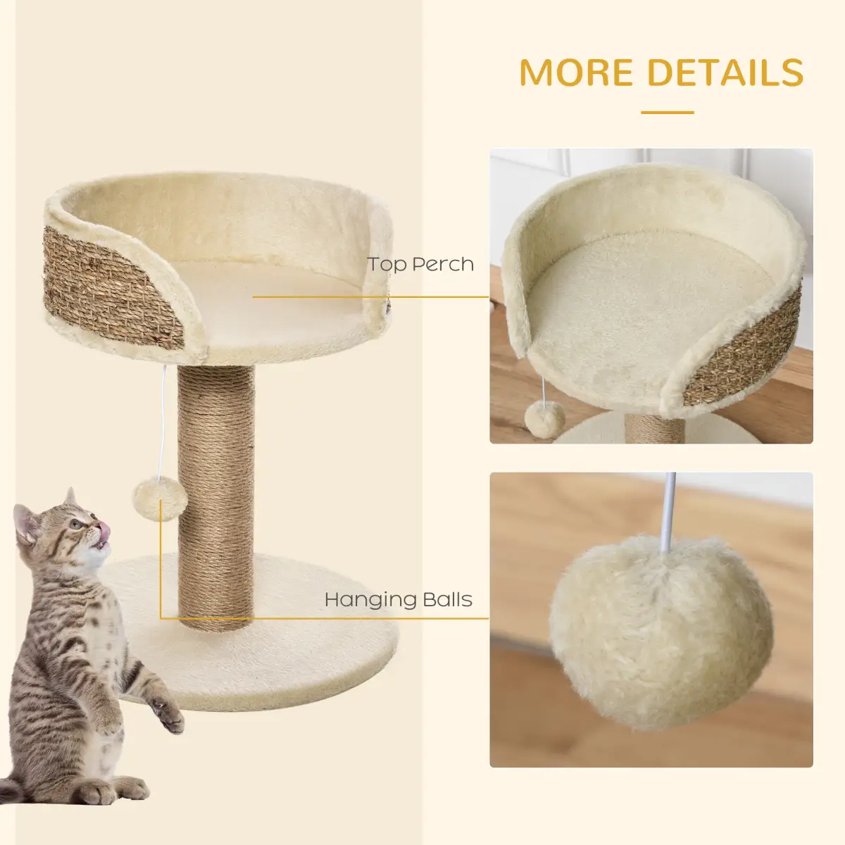 Unbranded Cat Tree Tower Activity Center Climbing Stand with Scratching Posts Pawhut - Cat Tree