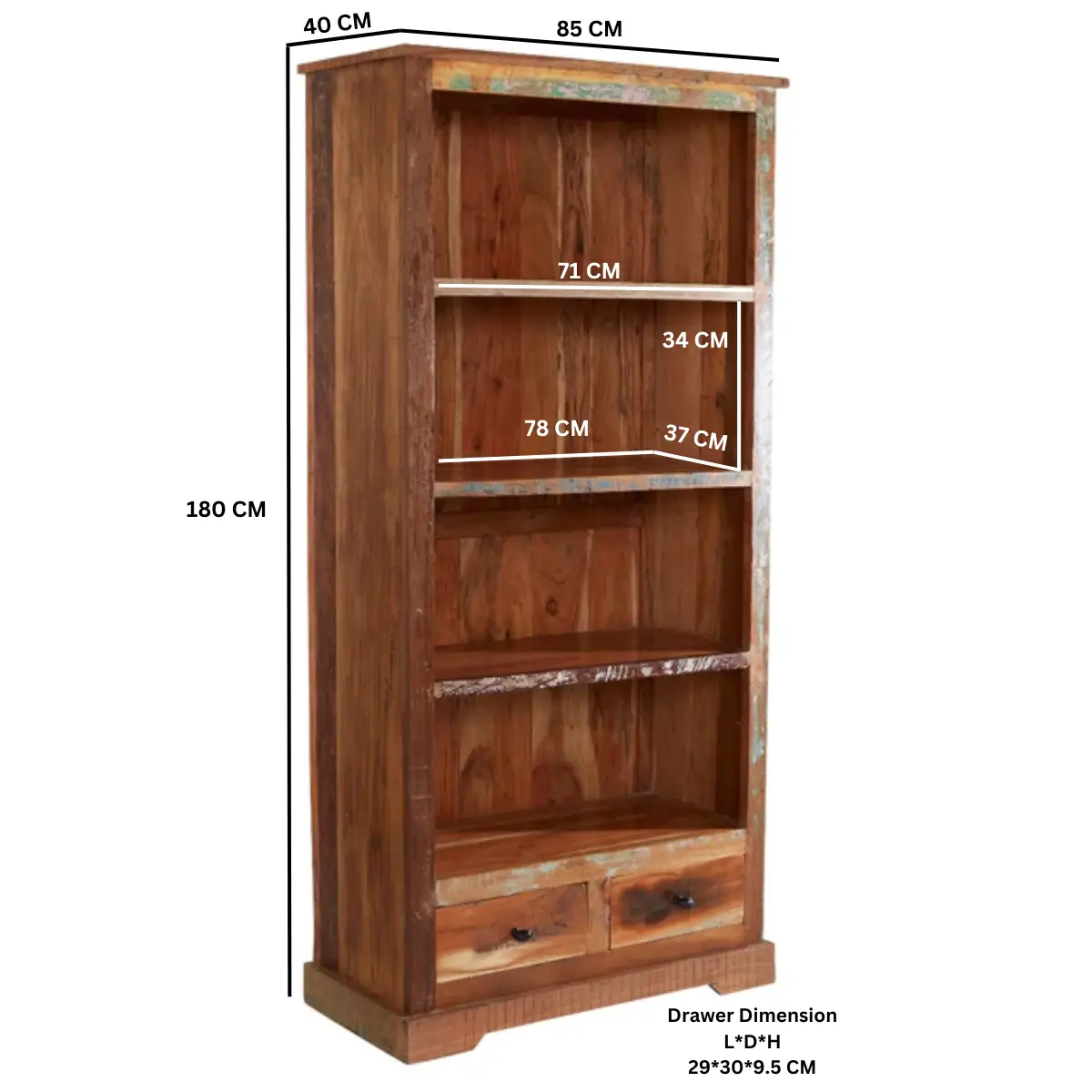 Indian Hub Coastal Large Bookcase - Bookcase