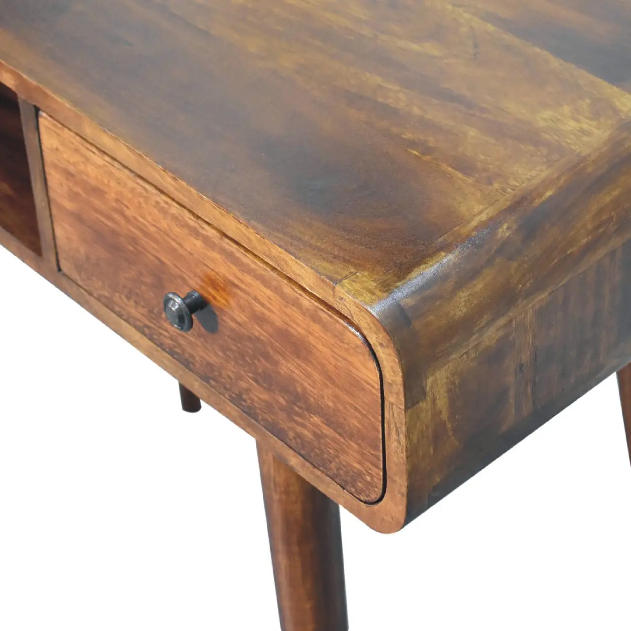 Artisan Furniture Artisan Furniture Solid Wood Curved Chestnut Writing Desk, Brown, 1Drawer - Desk