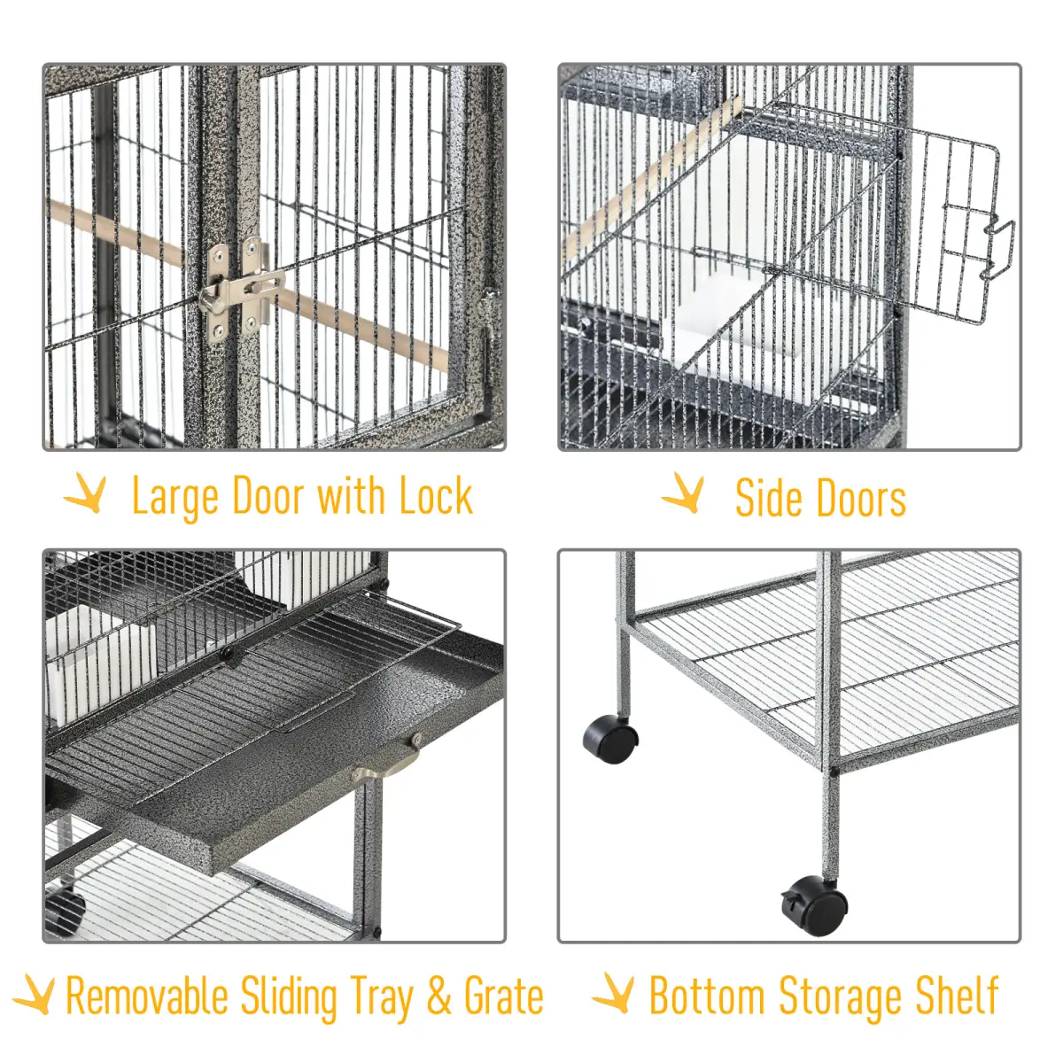 Unbranded Large Bird Cage for Finch Canaries Parakeets Cockatiels W/ Food and Water Bowls - Bird Cage