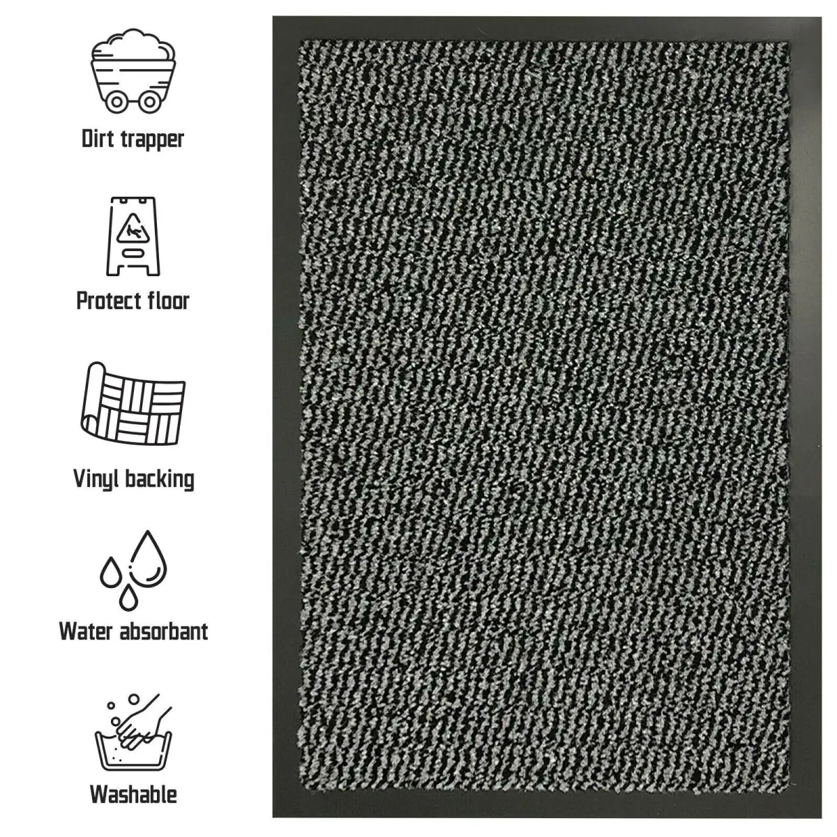 Un-Branded GREY Barrier Mat 80cm x 300cm - Rug